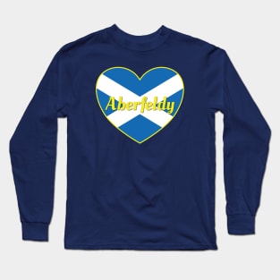 Aberfeldy Scotland UK Scotland Flag Heart Long Sleeve T-Shirt